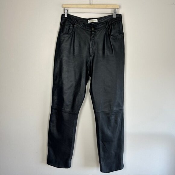 SAN Francisco Vintage Y2K Genuine black leather pants - Picture 1 of 7